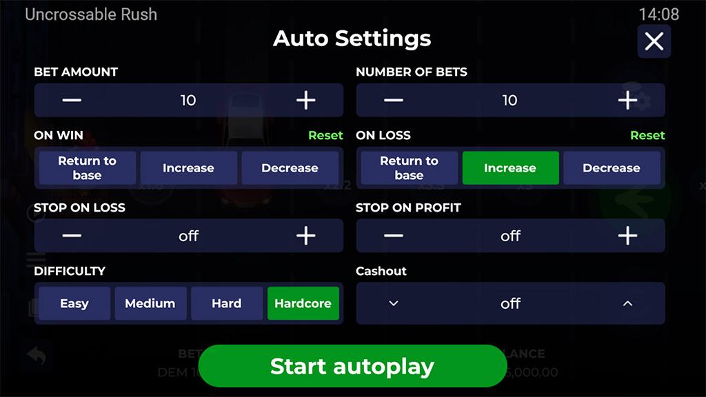 Uncrossable Rush Strategy